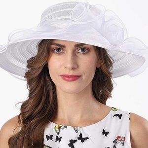 White Kentucky Derby/Tea Party hat